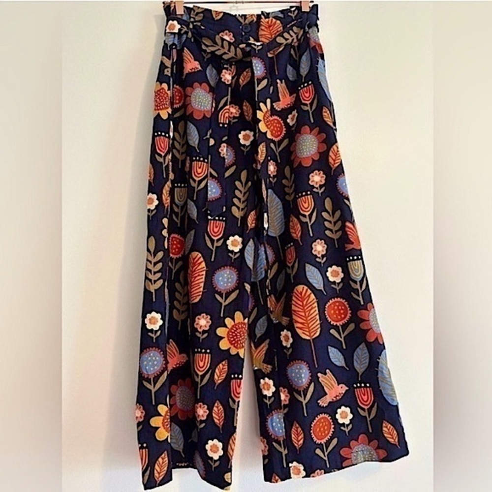 Princess Highway Linen Blend Floral Nature Print High Waist Wide Leg Pant​